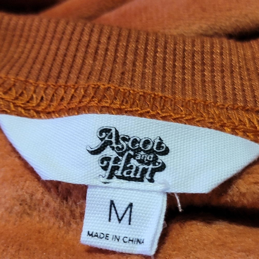 Ascot and Hart Velour Sweatshirt Rust Size M - Picture 8 of 11